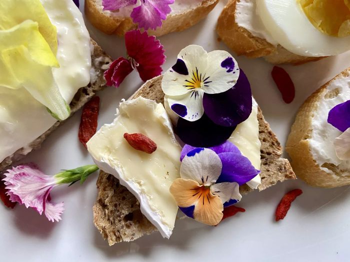 Avoid placing non-edible flowers on your cheese board.