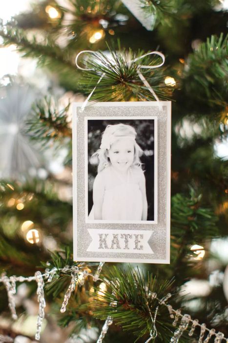 Black and white photo ornament