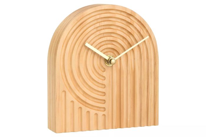 Walmart Arched Indoor Tabletop Light Natural Wood Clock