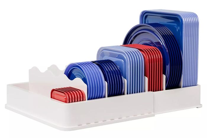 SWOMMOLY Expandable Food Storage Container Lid Organizer