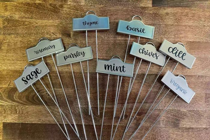 Etsy Signs by Shay Herb Garden Label Set offers a stylish way to label herbs, making gardening even more organized and delightful.