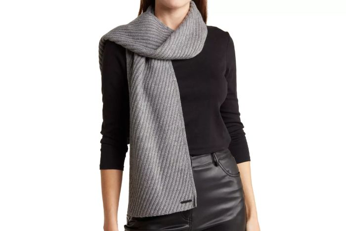 AllSaints Rib Pattern Scarf