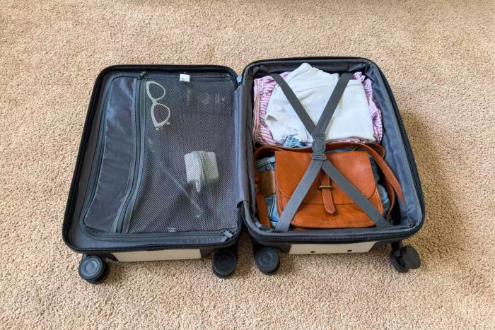 Inside the Open Story Hardside Carry-On Spinner Suitcase, you'll find all the details and compartments to stay organized on the go.
