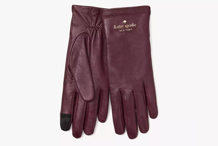 Floating Logo Leather Gloves for a stylish look