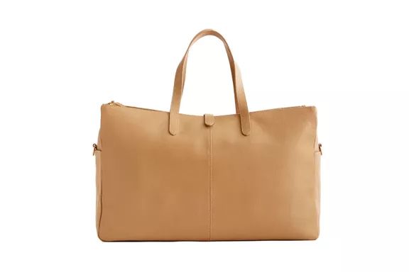 Quince Italian Leather Triple Compartment Weekender Bag