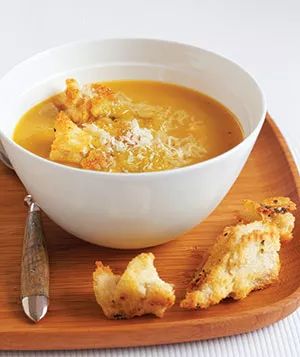 Butternut Squash Soup with Sage and Parmesan Croutons