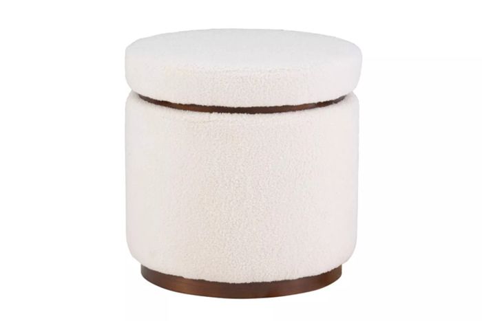 Thurleigh Round Sherpa Ottoman with Storage