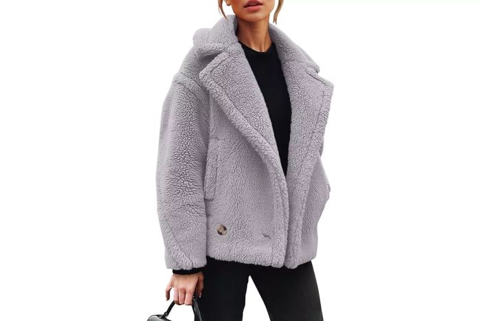 PRETTYGARDEN Women’s 2024 Winter Fashion Sherpa Coats: Lapel Fleece Jacket, Long Sleeve, Pockets, Faux Fur, Dressy Fall Outfits