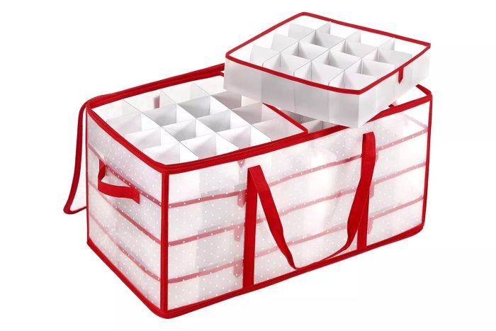 SONGMICS Large Christmas Ornament Storage Container