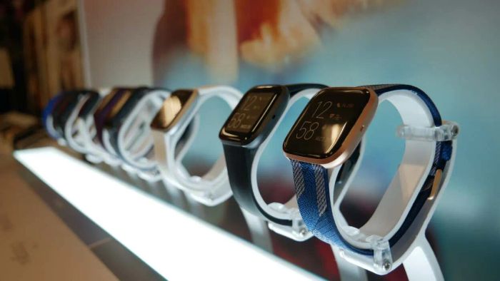 Fitbit watches showcased on screen