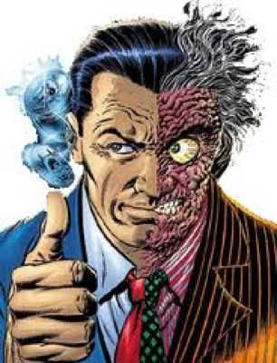 The haunting image of Harvey Dent’s tragic descent into madness is encapsulated by his transformation into Two-Face. A once-promising figure, Dent sought justice for Gotham, but his life unraveled when his traumatic past and the horrors of a brutal attack distorted his mind. The acid attack on his face became a pivotal moment, triggering his descent into chaos. Now forever scarred, Dent no longer sees the world in clear moral terms. Instead, he relies on the flip of a coin to dictate his actions, symbolizing his fractured psyche. As a villain, Two-Face is a reflection of Batman's failure to save a soul lost to trauma, and his duality speaks to the complex nature of good and evil.