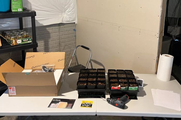 A selection of plant pots designed to be used with the Mars Hydro TS-1000 LED Grow Light.
