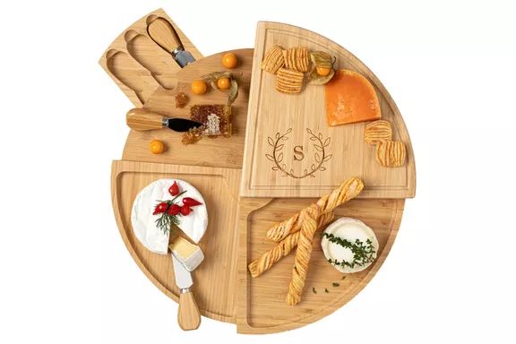 Uncommon Goods Personalized Compact Swivel Cheese Board