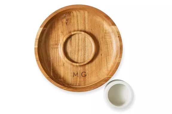 Mark & Graham Wood and Marble Chip and Dip Set