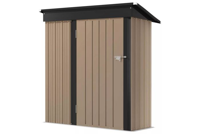 Devoko Outdoor Storage Shed, 5 x 3 FT, Lockable Metal Garden Shed