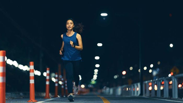 Jogging Through the City at Night