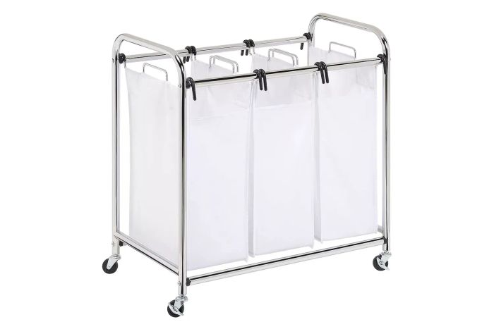 The Honey-Can-Do Chrome Heavy-Duty Triple Laundry Sorter