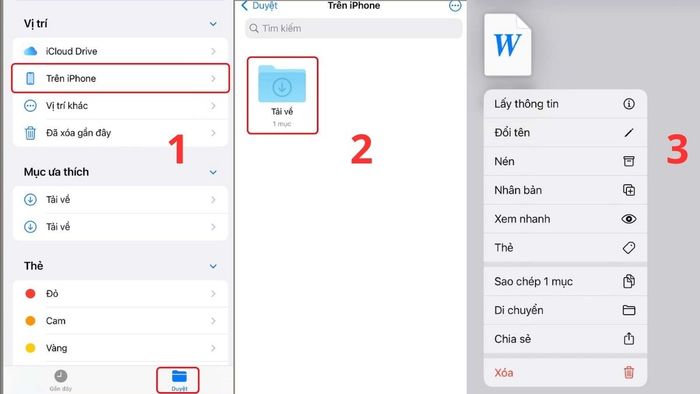 Hướng dẫn tìm các tệp đã tải xuống trên iPhone, bước 4.