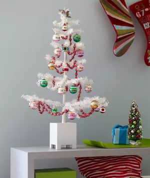 Feather-Adorned Christmas Tree