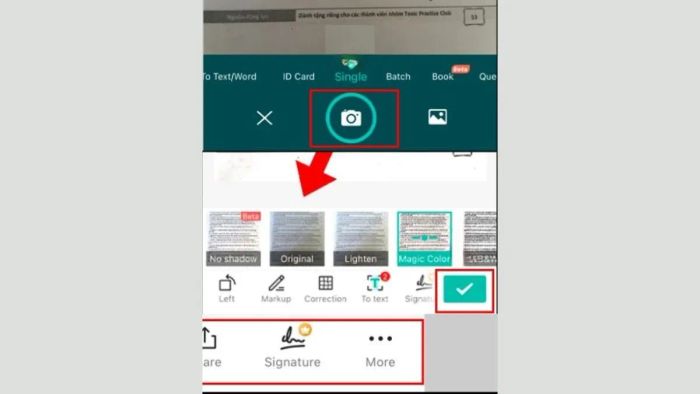 Hướng dẫn bước 3 quét tài liệu trên iPhone bằng CamScanner