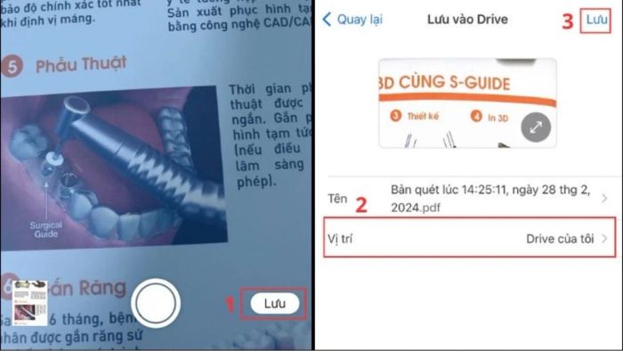 Hướng dẫn bước 3 quét tài liệu trên iPhone bằng Google Drive