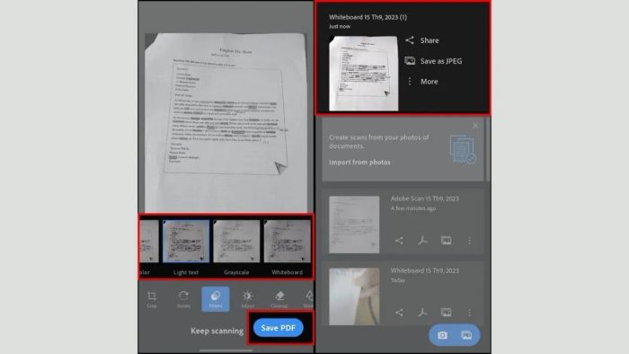 Hướng dẫn bước 3 quét tài liệu trên iPhone bằng Adobe Scan