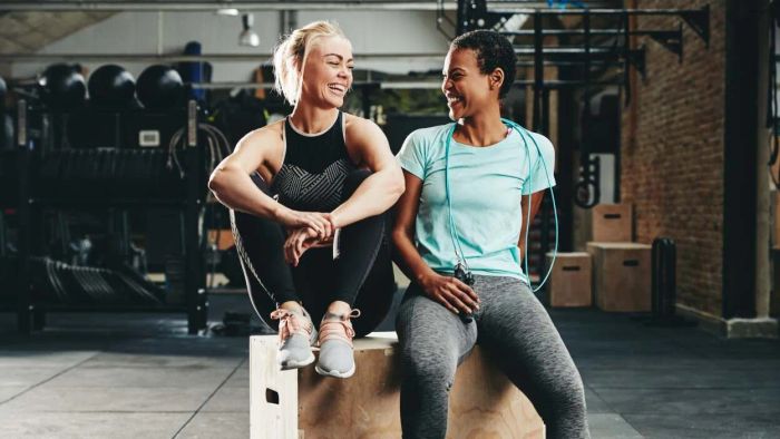 two gym companions