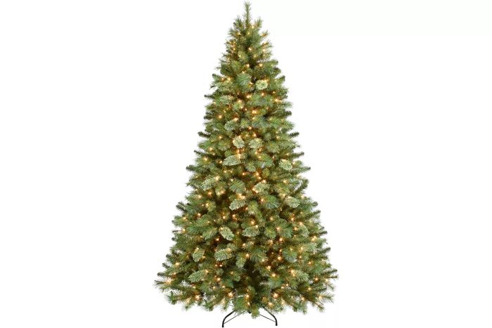 Amazon Puleo International 7.5 Foot Pre-Lit Teton Pine Artificial Christmas Tree