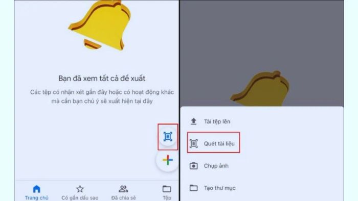 Hướng dẫn bước 1 quét tài liệu trên iPhone bằng Google Drive
