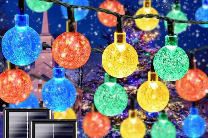 Multicolor 2-Pack 100 LED 64FT Crystal Globe Solar