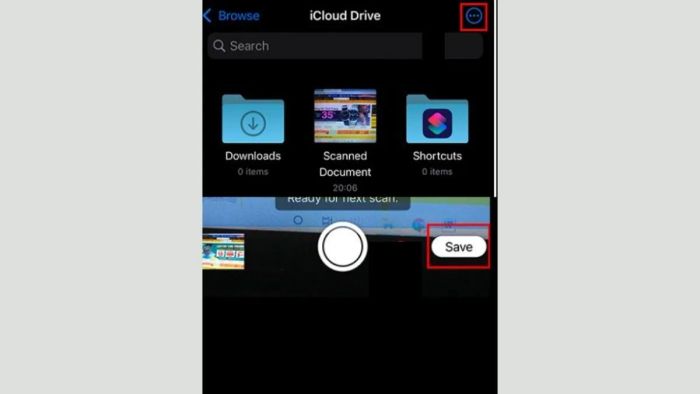 Hướng dẫn bước 2 quét tài liệu trên iPhone bằng ứng dụng Tệp
