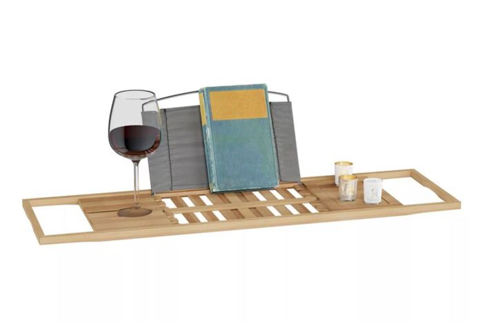 Rebrilliant Gardner Bamboo Bathtub Tray Available at Wayfair
