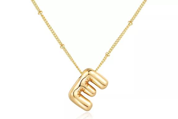 Qyalie Trendy Bubble Letter Necklace