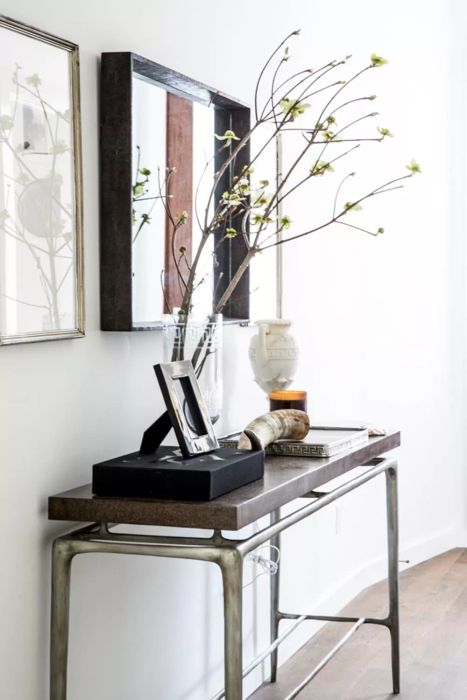 entryway table decor design by jonathan rachman