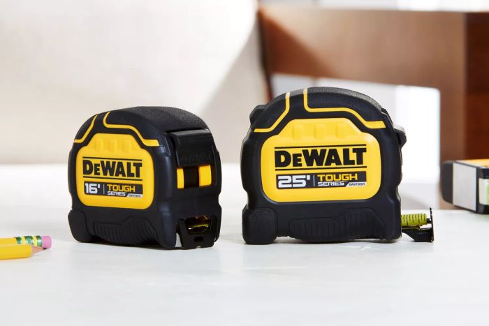 DeWalt Tough Series Tape Measure lying on the floor