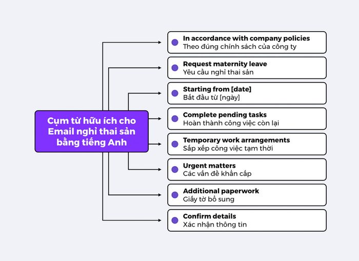 Các cụm từ hữu ích dành cho Email thông báo nghỉ thai sản bằng tiếng Anh