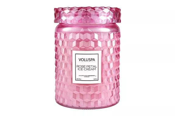 Voluspa Rose Petal Ice Cream Large Jar Glass Candle
