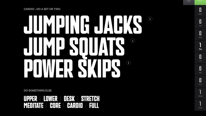 image: a dark screen displaying bold text like 