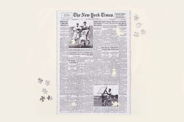 New York Times Custom Front Page Puzzle