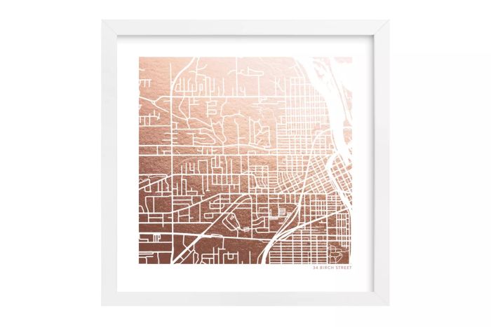 Minted Custom Map Filled Foil Art