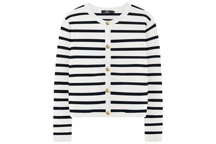 LILLUSORY Women's Striped Cardigan Sweaters for Fall Fashion, Trendy Long Sleeve Knit Tops, Casual Lady Jackets