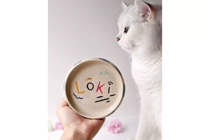 SweetSaplingStudio Custom Ceramic Pet Bowl
