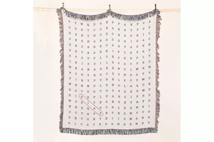 UncommonGoods Personalized Word Search Blanket