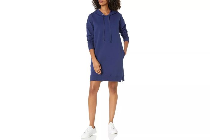 The Drop Women's Iona Long-Sleeve Hooded Mini Sweatshirt Dress