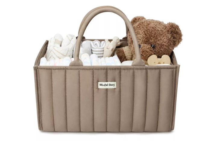 Blissful Diary Baby Diaper Caddy Basket, Stylish Baby