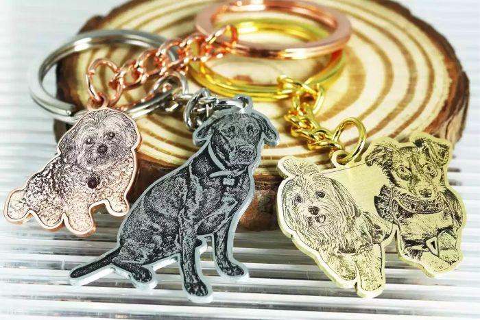 Lucky Clover J Studio Custom Dog Photo Keychain