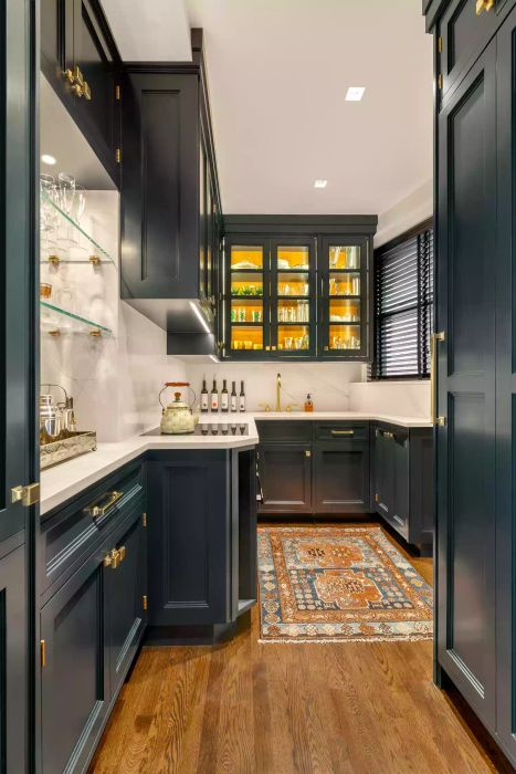 vibrant blue kitchen design