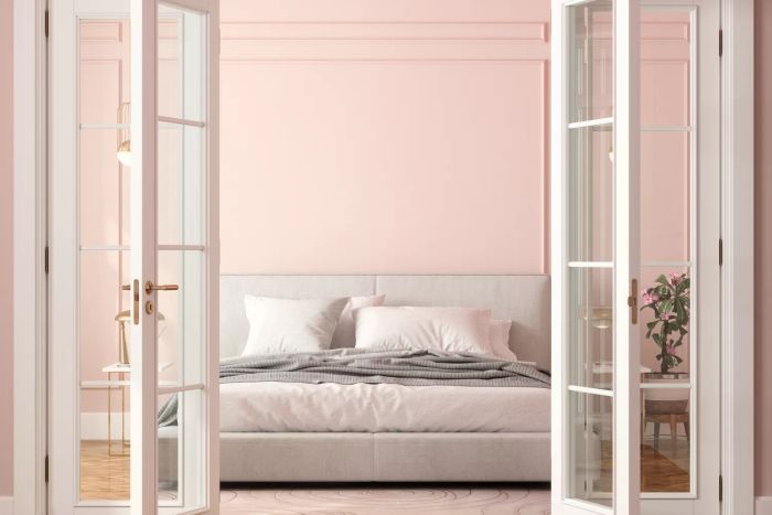 Pink-themed bedroom