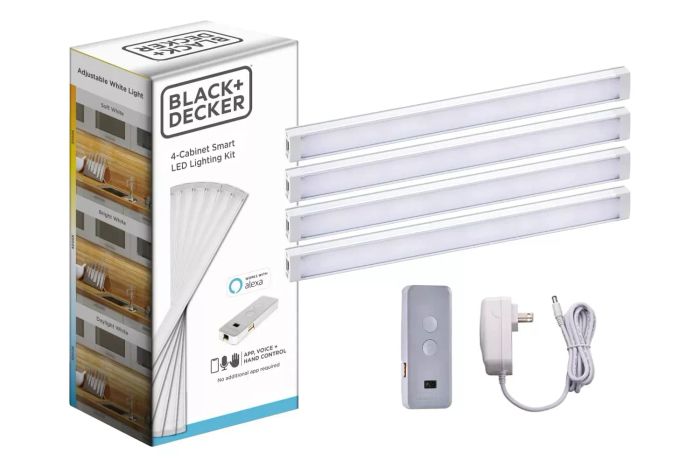 Amazon Black+Decker Compatible with Alexa Smart LED Under Cabinet Lighting Kit