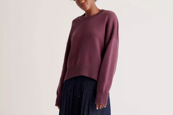 Quince 100% Organic Cotton Boyfriend Crew Sweater